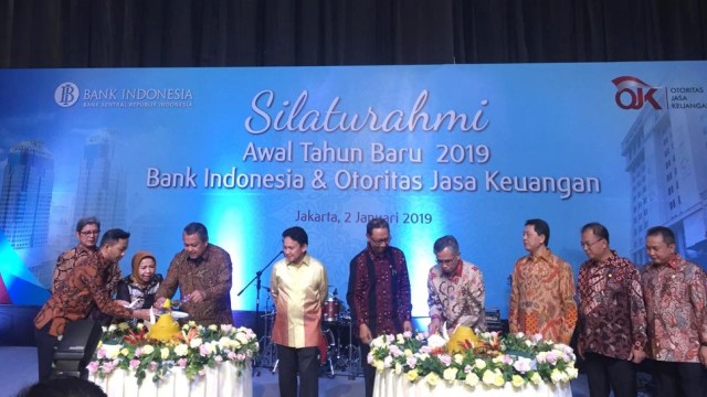 Silaturahmi awal tahun baru 2019  BI dan OJK di Gedug Bank Indonesia,Jakarta Pusat. (Foto: Abdul Latif/Kumparan)