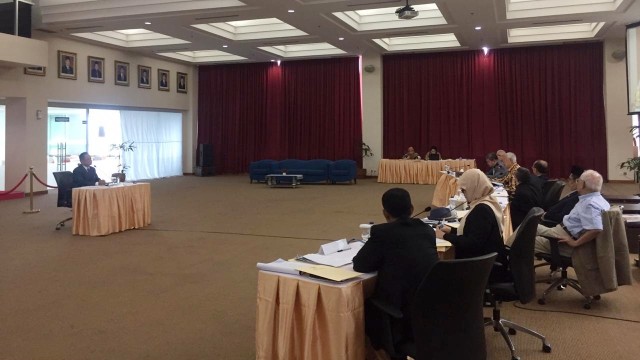 Suasana wawancara seleksi Hakim Agung di Auditorium Komisi Yudisial, Jakarta Pusat. (Foto: Ferry Fadhlurrahman/kumparan)
