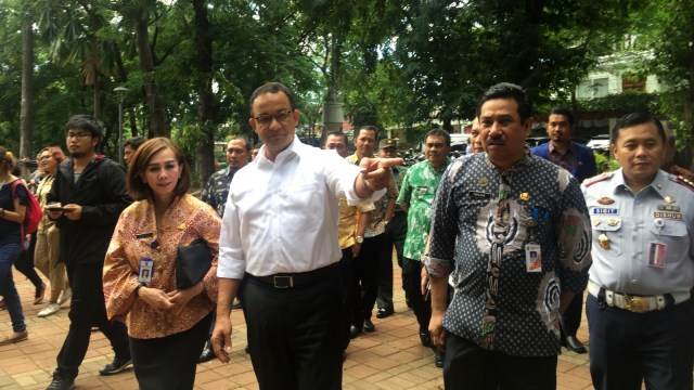 Gubernur DKI Jakarta, Anies Baswedan, saat berada di Taman Honda, Tebet, Jakarta. (Foto: Moh Fajri/kumparan)