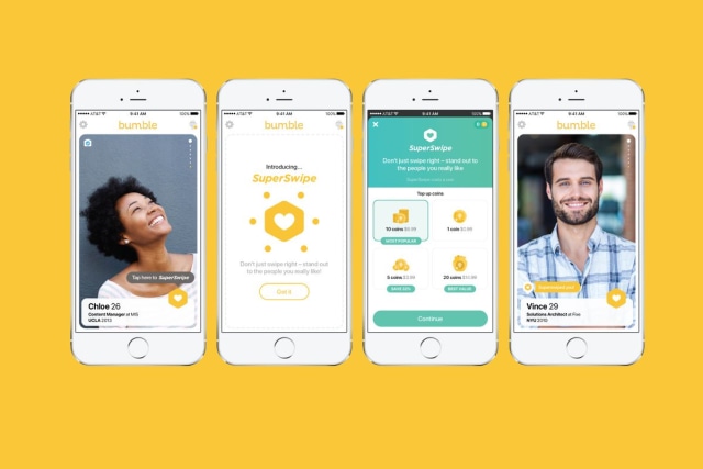 Aplikasi kencan online Bumble. (Foto: dok. Bumble)