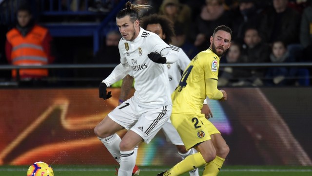 Gareth Bale di laga melawan Villarreal. (Foto: Jose Jordan/AFP)
