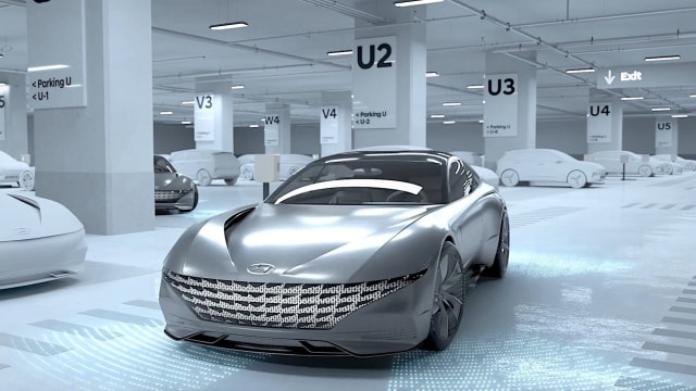 Mobil listrik konsep Hyundai mencari lokasi parkir (Foto: dok. Autoevolution)