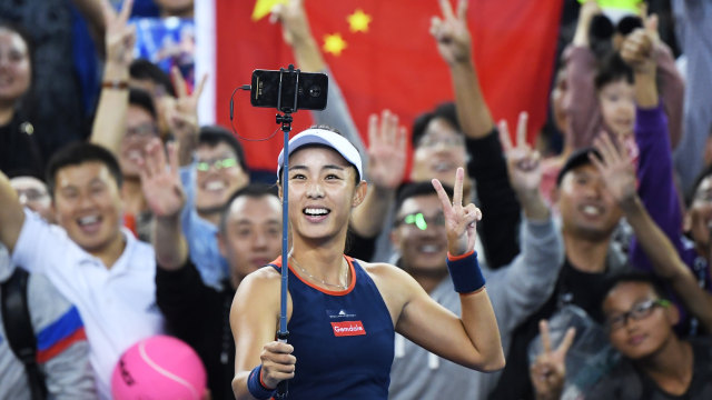 Wang Qiang di China Terbuka 2018. (Foto: GREG BAKER / AFP)