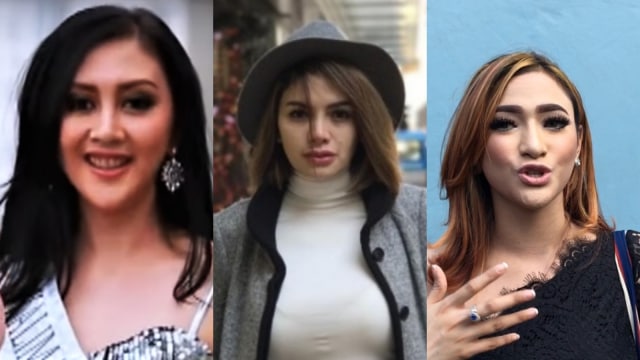 Tiga artis yang ditangkap karena kasus prostitusi. (Foto: Youtube, Instagram, Maria Gabrielle Putrinda/kumparan)