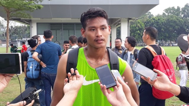 Septian Satria Bagaskara kala melakoni sesi latihan di Timnas U-22 Indonesia beberapa tahun lalu. Foto: Alan Kusuma/kumparan