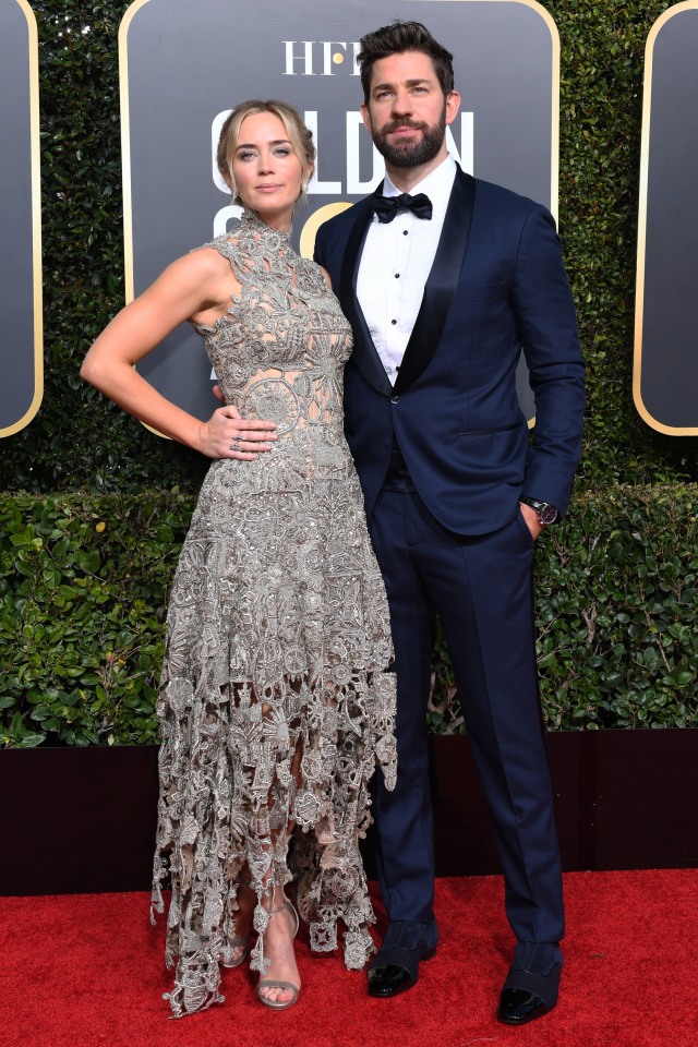 Emily Blunt  dan John Krasinski. (Foto: AFP/VALERIE MACON)