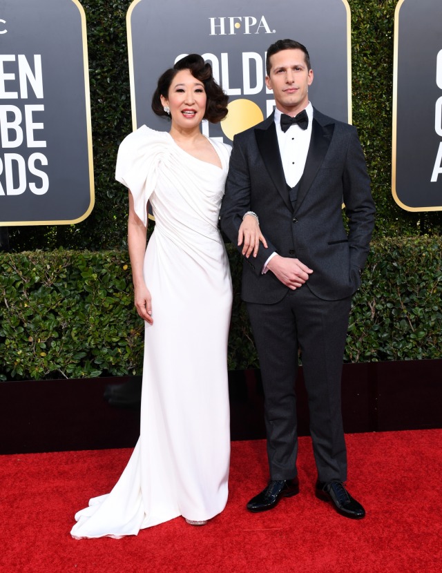 Sandra Oh dan Andy Samberg. (Foto: AFP/VALERIE MACON)