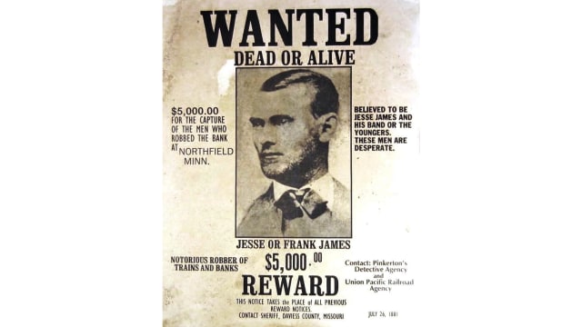 Poster Jesse James, sosok bandit terkenal di Amerika pada masa Perang Saudara (Foto: Dok: Wikimedia Commons)