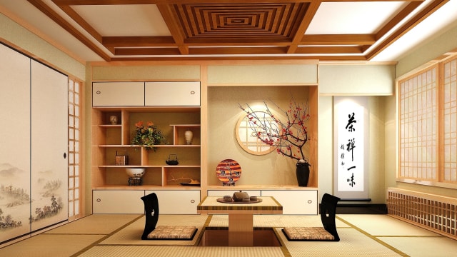 Tatanan Tatami di lantai rumah tradisional Jepang (Foto: Pixabay )