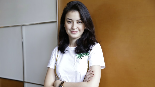 Artis Kimberly saat hadir di syukuran film Koki Koki Cilik 2 di MNC Kebon Sirih Jakarta Selasa (08/01/2019). (Foto: Ronny/kumparan)