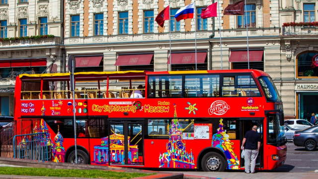 Ilustrasi bus hop on hop off di Moskow, Rusia Foto: Shutter Stock
