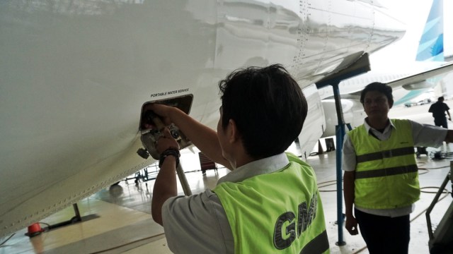 Hanggar pesawat GMF Aeroasia. (Foto: Jamal Ramadhan/kumparan)