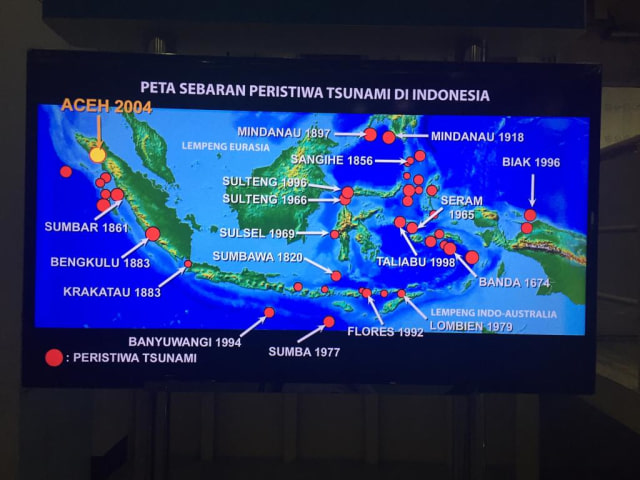 Peta Sebaran Peristiwa Tsunami di Indonesia (Foto: Nesia Qurrota A'yuni/kumparan)