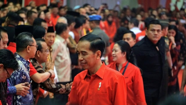 Joko Widodo saat menghadiri perayaan HUT ke-46 PDI Perjuangan di JIExpo Kemayoran, Jakarta, Kamis (10/1). (Foto: Nugroho Sejati/kumparan)