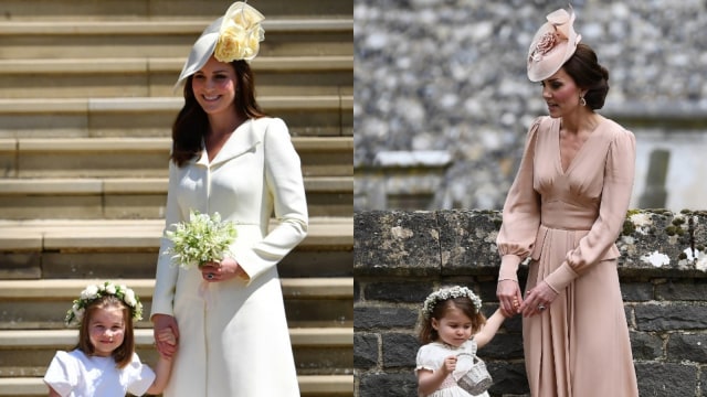 Kate Middleton saat menghadiri pernikahan Meghan Markle dan Pippa Middleton. (Foto: Justin Tallis/ AFP)