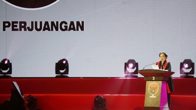 Ketua Umum PDI Perjuangan, Megawati Soekarno Putri, saat berpidato di HUT ke 46 PDIP di JIEXPO Kemayoran, Jakarta, Kamis (10/1/2019). (Foto: Nugroho Sejati/kumparan)