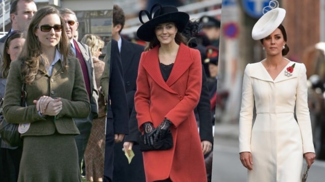 Penampilan Kate Middleton dari masa ke masa. (Foto: Tim Clarke, Carl De Souza, John Thys/ AFP)