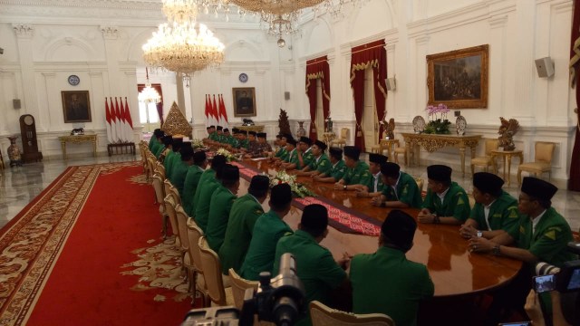 GP Anshor temui Presiden Jokowi di Istana Kepresidenan. (Foto: Fahrian Saleh/kumparan)