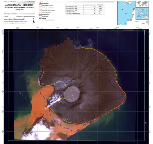 (NOT COVER) Gunung Anak Krakatau, Satelit