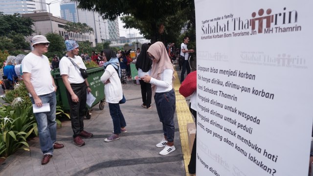 Pesan harmoni dalam perbedaan yang disampaikan oleh Sahabat Thamrin di Jakarta, Minggu (13/1). (Foto: Jamal Ramadhan/kumparan)