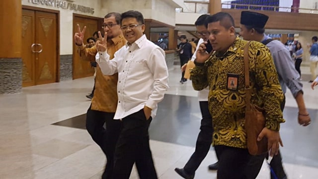Presiden PKS, Sohibul Iman tiba di JCC. (Foto: Efira Tamara Thenu/kumparan)