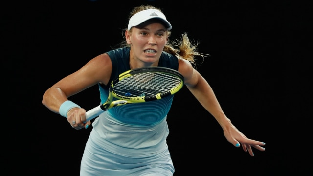 Caroline Wozniacki di laga babak pertama Australia Terbuka 2019. (Foto: REUTERS/Kim Kyung-Hoon)