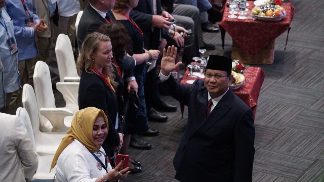 Prabowo Subianto saat di JCC, Senayan, Jakarta, pada Senin (14/1/2019). (Foto: Jamal Ramadhan/kumparan)