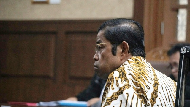 Mantan Menteri Sosial Idrus Marham menjalani sidang dakwaan di Pengadilan Tipikor, Jakarta, Selasa (15/1/2019). (Foto: Nugroho Sejati/kumparan)