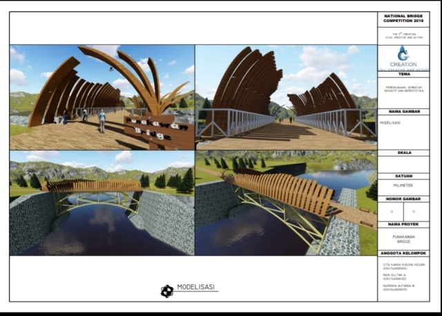 Rancangan Jembatan Ombak mahasiswa ITS. (Foto: Dok. ITS)