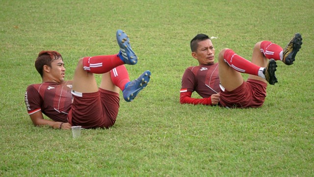 Sesi latihan Persija jelang Piala Indonesia 2019, Rabu (16/1). (Foto: Nugroho Sejati/kumparan)
