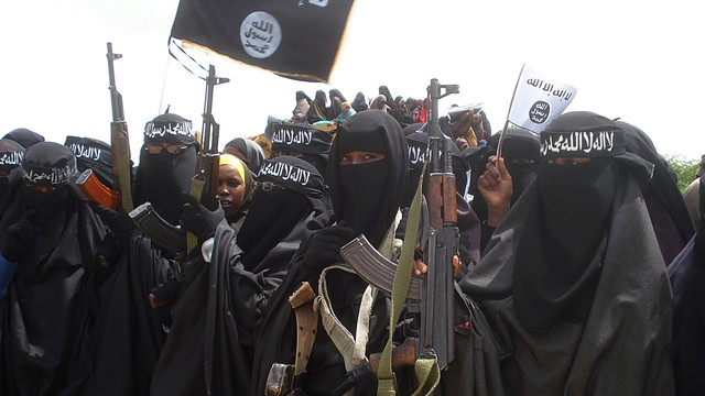 Kelompok teroris Somalia, Al-Shabaab. Foto: AFP/ABDURASHID ABIKAR