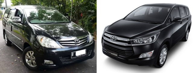 Perbandingan Toyota Innova lawas dan baru (Foto: dok. Youtube dan Toyota)