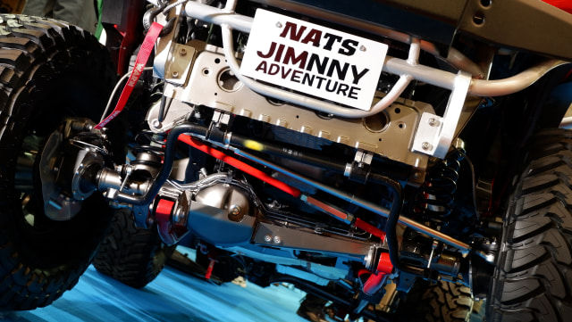 Bagian kaki-kaki pada modifikasi Suzuki Jimny Monster (Foto: Aditya Pratama Niagara/kumparanOTO)