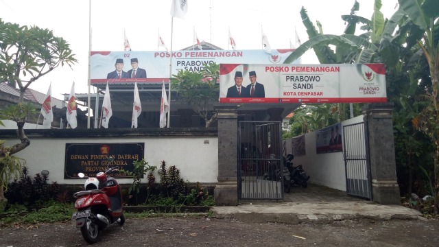 Posko Pemenangan Prabowo-Sandi di DPD Gerindra Provinsi Bali. (Foto: Denita BR Matondang/kumparan)