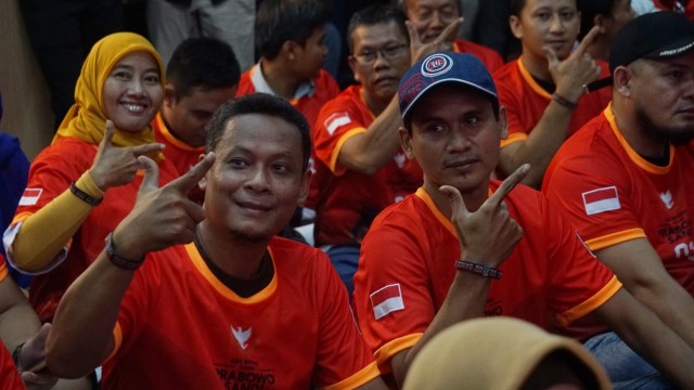 Suasana nonton bareng Debat Pilpres di Media Center Prabowo-Sandi, Jakarta, Kamis (17/1). (Foto: Fanny Kusumawardhani/kumparan)