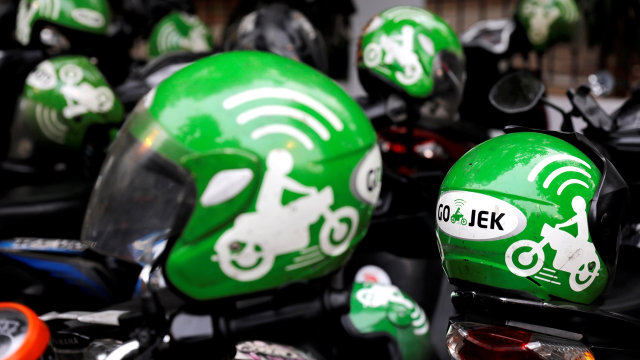 Perusahaan transportasi online GOJEK. (Foto: Beawiharta/Reuters)