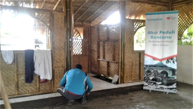 Masjid tahan gempa di Lombok hasil penggalangan dana kumparan. (Foto: Dok. Rumah Zakat)
