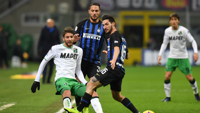 Laga Inter Milan vs Sassuolo. (Foto: REUTERS/Daniele Mascolo)