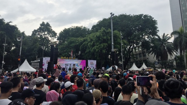 Suasana acara  'Milennial Road Safety Festival' di CFD Bundaran HI, Jakarta, Minggu (20/1). (Foto: Ferry Fadhlurrahman/kumparan)