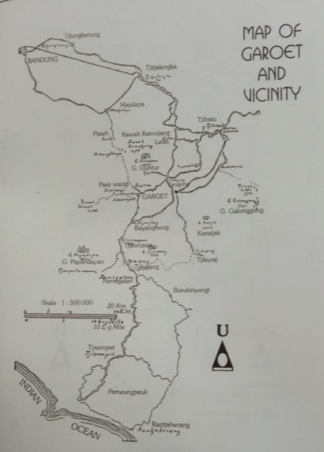 Peta Garut tahun 1923.  (Foto: Dok. Buku 'Garut Kota Intan' karya Kunto Sofianto)