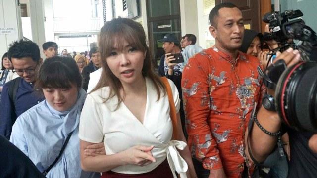 Gisella Anastasia di Pengadilan Negeri Jakarta Selatan, Rabu (23/1/2019). (Foto: Nugroho Sejati/kumparan)