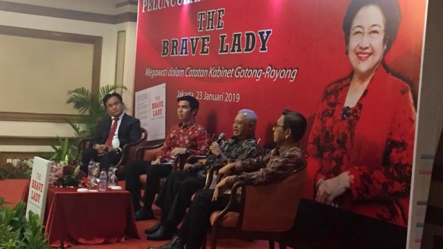 Suasana Peluncuran Buku "The Brave Lady: Megawati Dalam Catatan Kabinet Gotong Royong", Rabu (23/1). (Foto: Rafyq Panjaitan/kumparan)