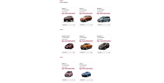 Sedan Nissan Teana sudah absen di daftar mobil yang diapajng di situs resmi Nissan Indonesia. (Foto: Istimewa)
