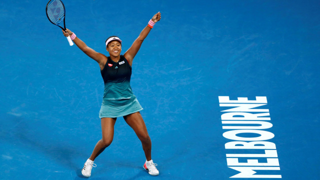 Reaksi kemenangan Naomi Osaka di semifinal Australia Terbuka 2019. (Foto: REUTERS/Kim Kyung-Hoon)