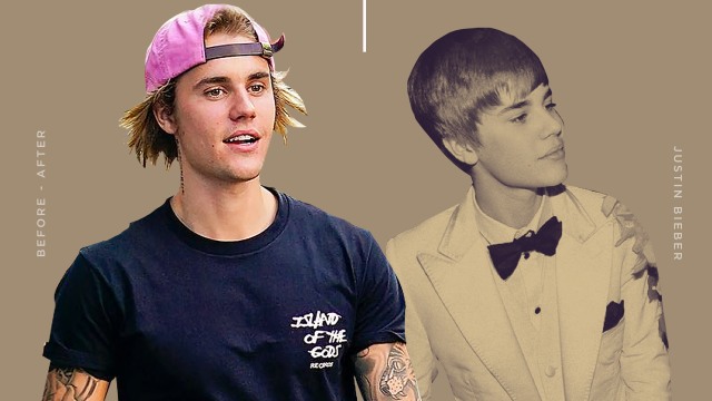Perubahan penampilan Justin Bieber (Foto: Infografik: Putri Sarah Arifira/kumparan)