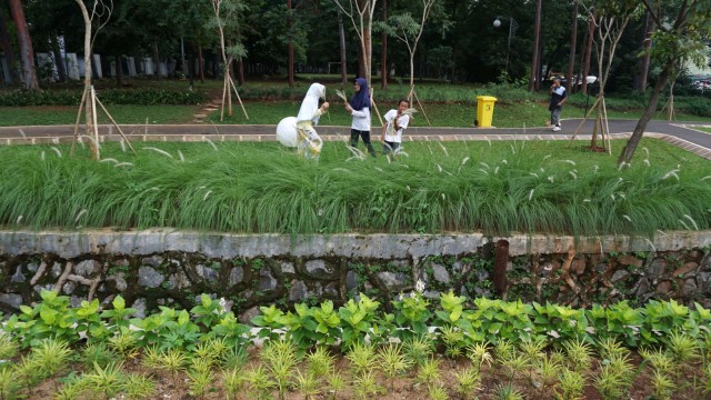 Anak-anak bermain di Taman Pintar Berlalu Lintas, Tebet Timur, Jakarta. (Foto: Helmi Afandi/kumparan)