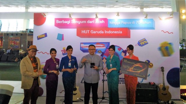 Garuda Indonesia memperkenalkan kelas keanggotaan terbarunya Garuda Miles Tourbillon. (Foto: Gitario Vista Inasis/kumparan)
