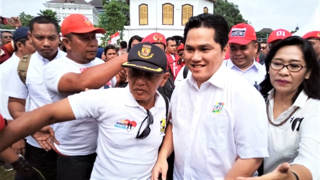 Erick Thohir hadir dalam acara flashmob kebangsaan di Benteng Vastenburg Solo. (Foto: kumparan)