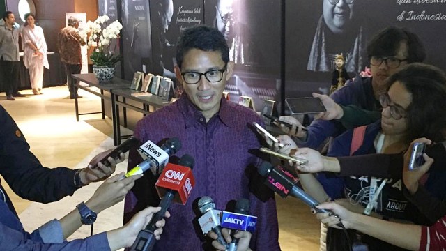 Cawapres 02 Sandiaga Uno di Acara Konser Jaya Suprana. (Foto: Rafyq Panjaitan/kumparan)