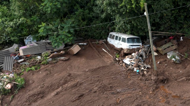 Gambar udara kondisi di sekitar bendungan Vale SA yang jebol, di Brumadinho, Brasil. (Foto: REUTERS/Washington Alves)